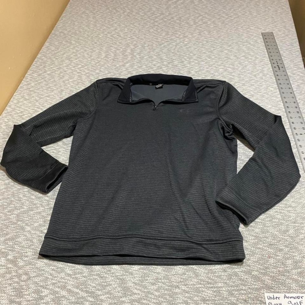 Under Armour Storm grey long sleeve golf shirt Size LGT. SKU-A443 #golfwear